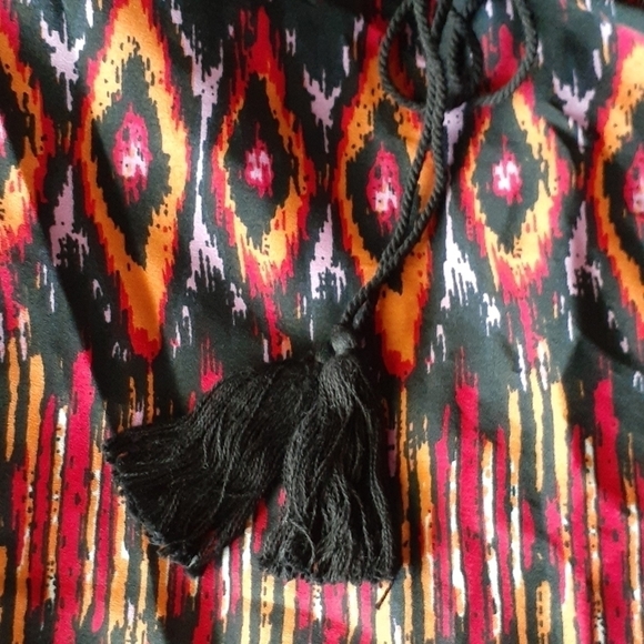 Band of Gypsies Multicolored Tunic Dress With Pockets tassels Size M - Picture 10 of 15